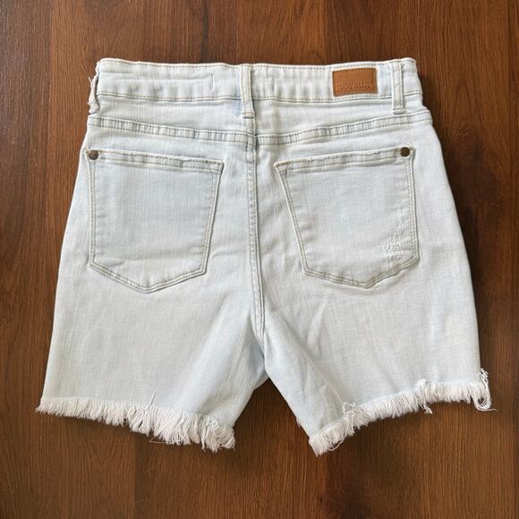 Judy Blue High Waist Bleach Cut Denim Shorts Casual Festival JB150073 Sz S - Picture 5 of 7
